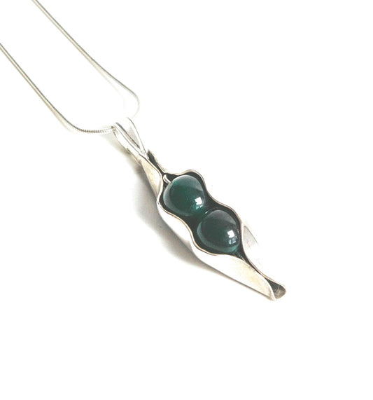 May Birthstone | Malaysian Jade | Two Peas In A Pod Necklace | 18ct Gold Filled or 925 Sterling silver | Personalised Gift Idea