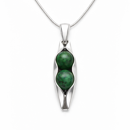 Jade anniversary | Two peas in a pod | Dark Jade | Custom Engraving | 35th wedding anniversary gift