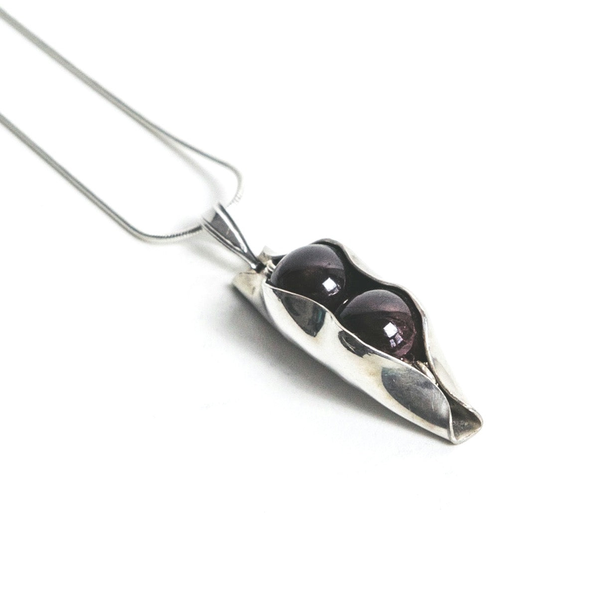 January Birthstone | Garnet | Two Peas In A Pod Necklace | 18ct Gold Filled or 925 Sterling silver | Personalised Gift Idea
