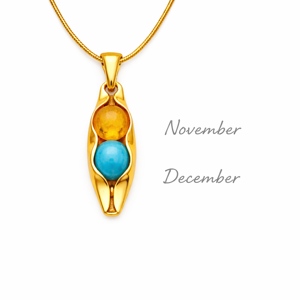 gold two peas in a pod birthstones