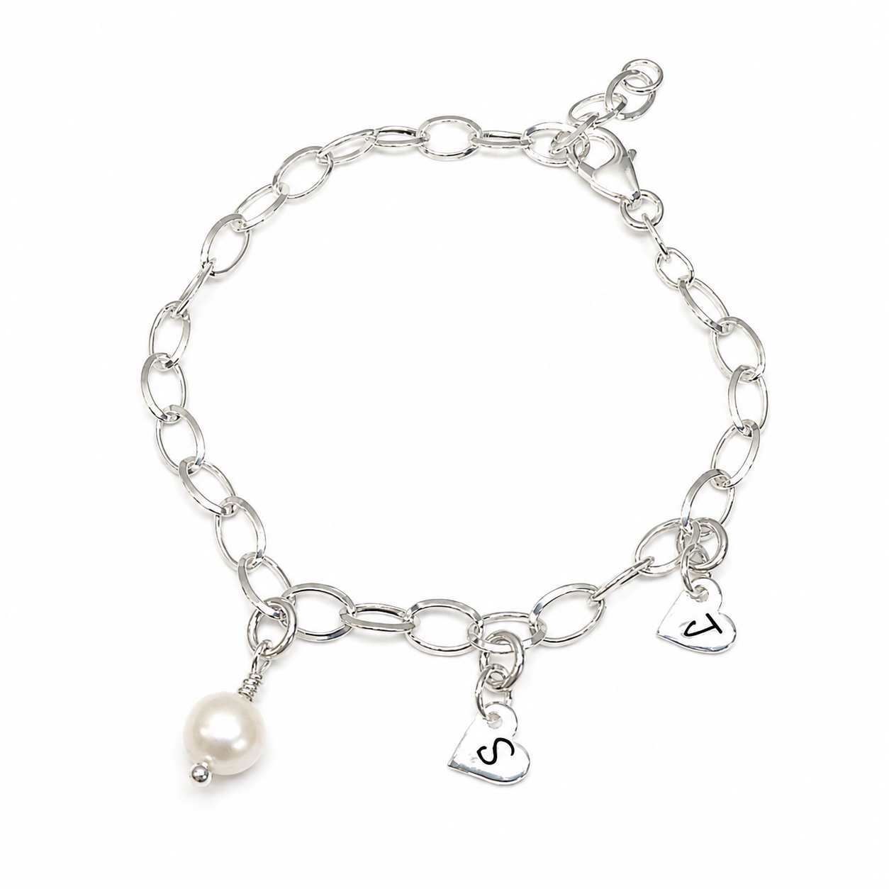 pearl bracelet with initials 