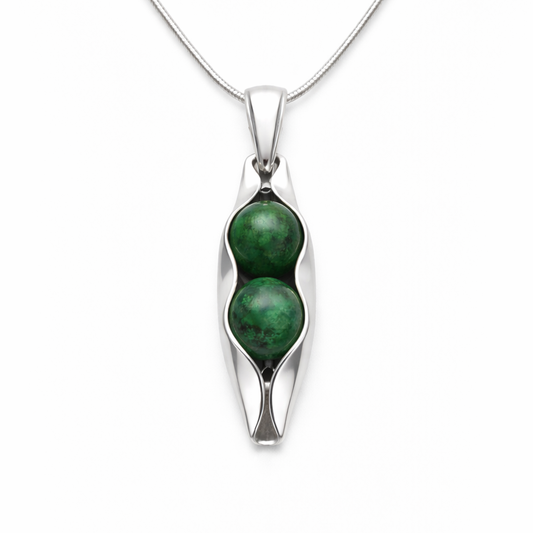May Birthstone | Malaysian Jade | Two Peas In A Pod Necklace | 14K Gold Filled or 925 Sterling silver | Personalised Gift Idea