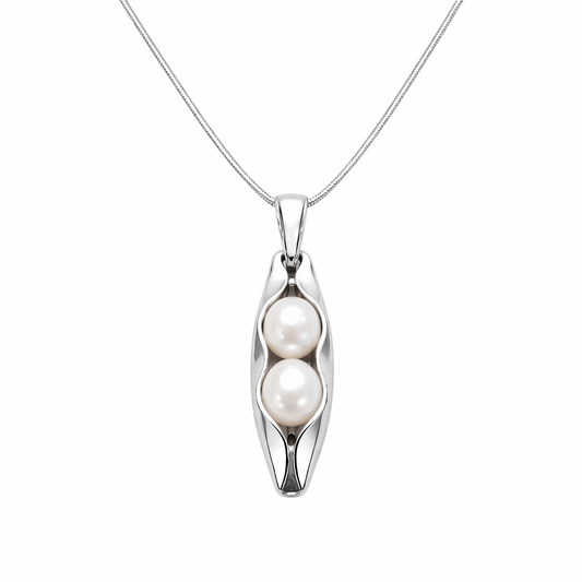 June Birthstone | Pearl | Two Peas In A Pod Necklace | 14K Gold Filled or 925 Sterling silver | Personalised Gift Idea