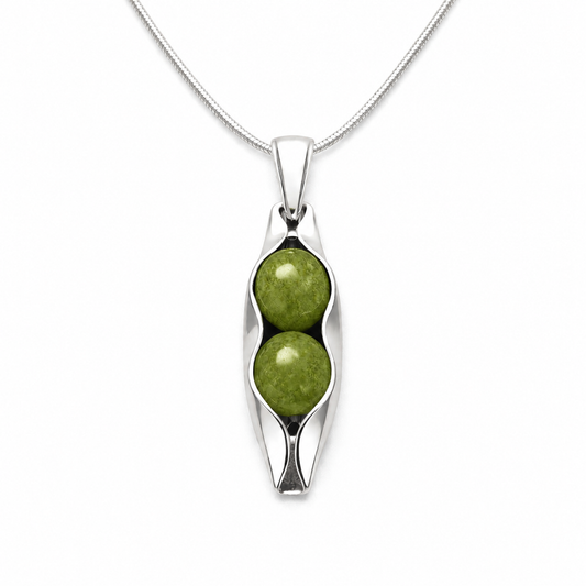 August Birthstone | Peridot | Two Peas In A Pod Necklace | 14K Gold Filled or 925 Sterling silver | Personalised Gift Idea