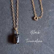 Load image into Gallery viewer, Raw Black Tourmaline | Gold Necklace | Stone of Protection

