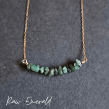Load image into Gallery viewer, Raw Emerald | Gold Necklace | Stone of Successful Love

