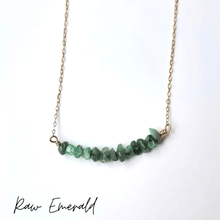 Load image into Gallery viewer, Raw Emerald | Gold Necklace | Stone of Successful Love
