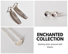 Load image into Gallery viewer, Leaf Textured Domed Dangly Earrings
