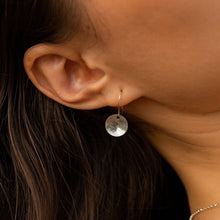 Load image into Gallery viewer, Leaf Textured Domed Dangly Earrings
