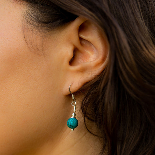 Any Birthstone | Drop Earrings | Sterling Silver