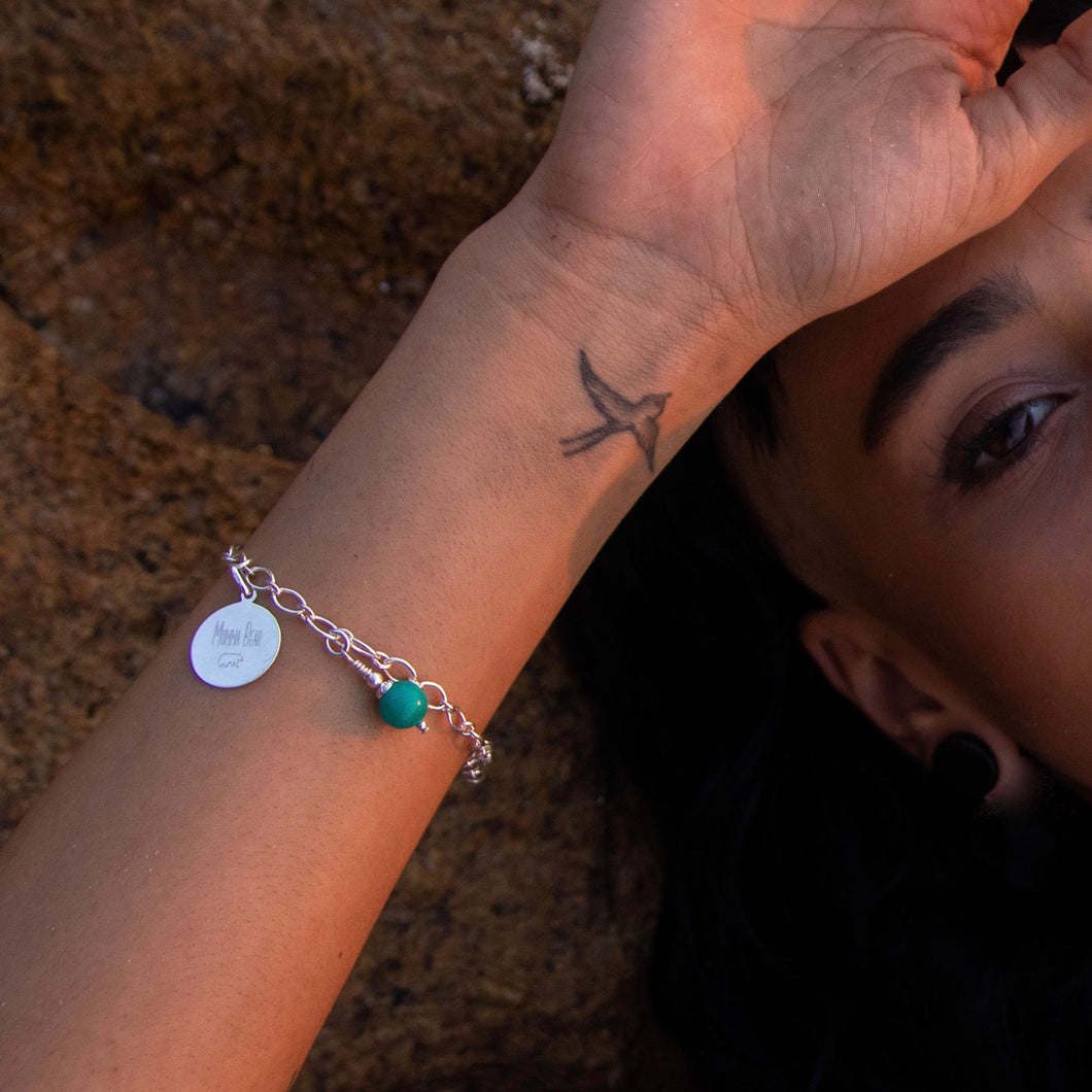 Round Disc & Birthstone Bracelet