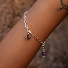 Load image into Gallery viewer, Tiny Initial &amp; Birthstone Bracelet
