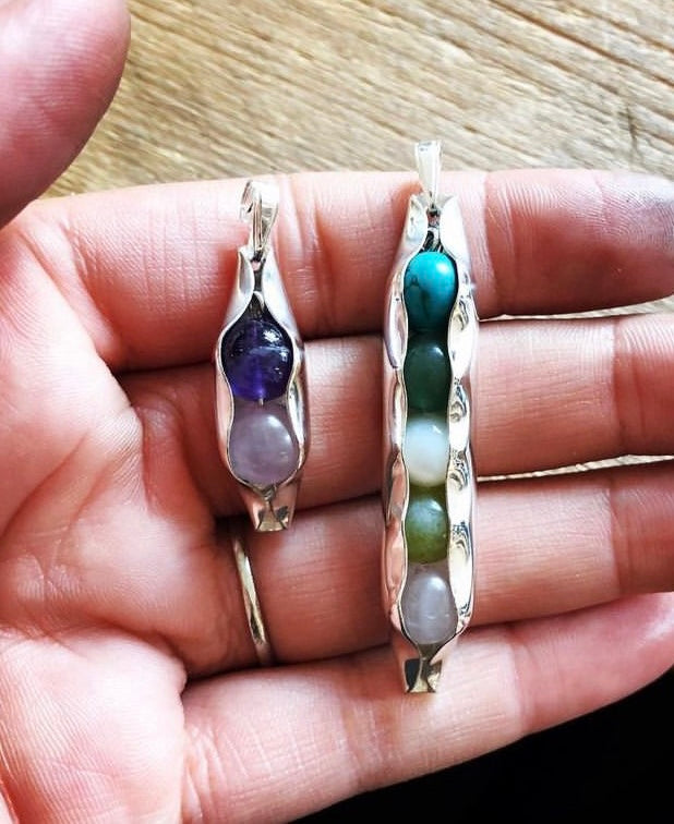 Five Pea In A Pod | Any Birthstone Combination | Optional initials