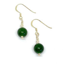 Load image into Gallery viewer, Dark Jade Drop Earrings | Sterling Silver

