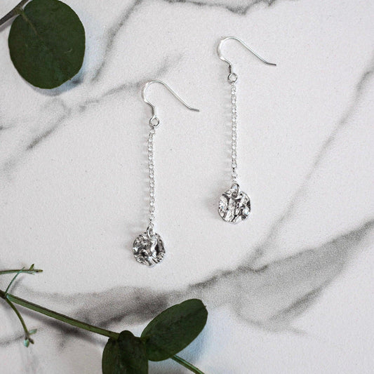 Cirque Textured Dangly Long Chain Earrings - RACHEL SHRIEVES DESIGN
