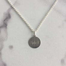 Load image into Gallery viewer, Round Disc Engraved Necklace
