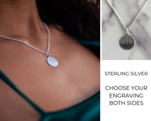 Load image into Gallery viewer, Round Disc Engraved Necklace
