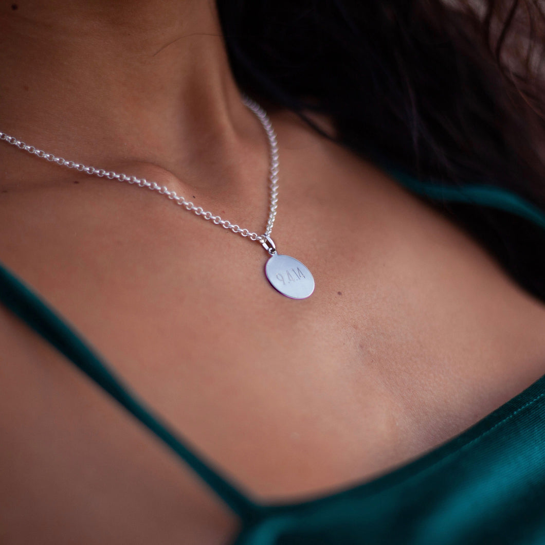Round Disc Engraved Necklace