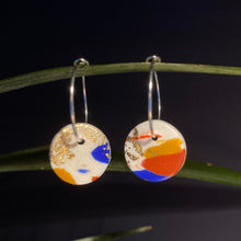 Load image into Gallery viewer, Terrezzo | Small disc hoops | Sterling silver

