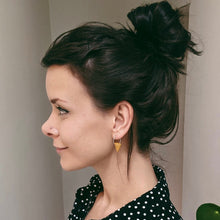 Load image into Gallery viewer, Terracotta | Small Triangle hoops | Sterling silver
