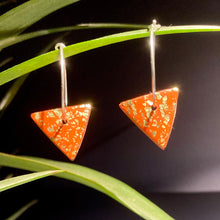 Load image into Gallery viewer, Terracotta | Small Triangle hoops | Sterling silver
