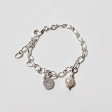 Load image into Gallery viewer, Freshwater Pearl &amp; Initial Bracelet
